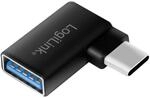 LogiLink AU0055 - USB 3.2 Gen 1, USB-C zu USB-A Adapter, 90? gewinkelt, schwarz