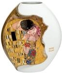 Goebel Gustav Klimt Porzellanvase Der Kuss H. 14cm wei&szlig; Gold Artis Orbis
