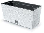 Wei&szlig;er Blumentopf, mit Beh&auml;lter, FURU Kollektion, 39,5 x 18,5 x 19,5 cm,