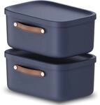 Rotho Maloja 2er-Set Aufbewahrungsbox mit Deckel klein 12l | Elegante Box mit...
