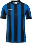 uhlsport Unisex Retro Stripe Kurzarm T-Shirt, Schwarz/Azurblau, S EU