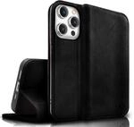 NALIA Echtlederh&uuml;lle f&uuml;r iPhone 15 Pro Max - H&uuml;lle, Schwarz