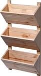 dobar&reg; Green Label 58383FSCe Wandbeet mit 3 Pflanzk&auml;sten | Blumentreppe aus Holz 
