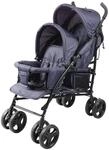 Bambisol Kinderwagen mit Doppelstock, kompakt, Regenschutz inklusive, Marineblau