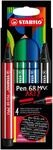 STABILO - Premium-Filzstift mit dicker Keilspitze - Pen 68 MAX - ARTY - 4er Pack