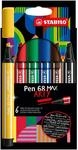 STABILO - Premium-Filzstift mit dicker Keilspitze - Pen 68 MAX | ARTY, 6er Pack