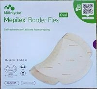 Mepilex M&ouml;lnlycke&reg; Border Flex ovale flexible Kompressen, 13 x 16 cm,