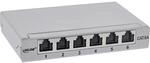 InLine&reg; Patchfeld Cat.6A 0,5HE 6-Fach, f&uuml;r Tisch/Wand/Hutschiene, mit Staubschutz,