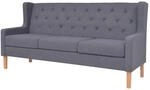 vidaXL 3-Sitzer Sofa Stoff Grau