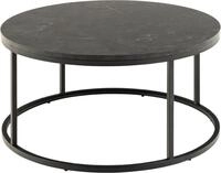 AC Design Furniture Spencer Couchtisch Rund mit Tischplatte in Schwarzer Marmoroptik