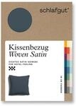 schlafgut Woven Satin Kissenbezug 80x80 cm Grey Deep Uni in Premium...