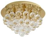 Lindby Kristall Deckenlampe goldfarben &Oslash; 35 cm, Kronleuchter Deckenleuchte 4x G9