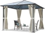 TOOLPORT Gartenpavillon 3x3 m Hardtop Polycarbonat Dach ca. 6 mm - cr&egrave;me | 4