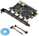 Huusuei Superspeed 7 Ports PCI-E zu USB 3.0 Erweiterung Karte 5 USB 3.0 Ports und 2