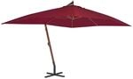 vidaXL Ampelschirm Kurbel 400x300cm Bordeauxrot Sonnenschirm Gartenschirm