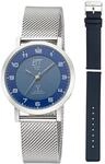 ETT Eco Tech Time Funk Solar Damen Uhr Analog mit Edelstahl,Leder Armband