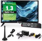 RED OPTICUM LED Fernseher 19 Zoll TV inkl. KFZ Adapter und DVB-T Antenne - Camping