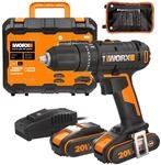 WORX 18V (20V MAX) Akku-Schlagbohrschrauber-Kit WX370, PowerShare, max. 50 N.m,