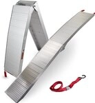 MS-Point Motorradrampe Klappbar Alu bis 340Kg Traglast Geschlossen Grau