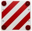 IWH - Warntafel mit Reflektoren und &Ouml;sen 50x50 cm Rot-Wei&szlig; | Geeignet f&uuml;r
