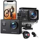 WOLFANG Action Cam GA100 4K 30FPS 20MP WiFi, wasserdichte 40M Unterwasserkamera, EIS