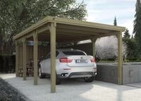 Weka Flachdach Einzelcarport 617 Gr. 2, ohne Dachplatten