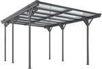 Juskys Carport mit Flachdach 5x3 m - &Uuml;berdachung aus Aluminium mit Doppelstegplatten