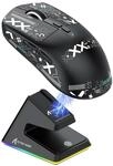 ATTACK SHARK X6 49g SUPERLIGHT Maus mit magnetischer Ladestation, PixArt PAW3395