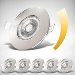 B.K.Licht - 6er Set LED Bad Einbaustrahler 230V dimmbar, flach, warmwei&szlig;, LED Spot,