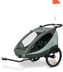 hauck Dryk Duo Plus, Dark Green - 2in1 Fahrradanh&auml;nger & Buggy mit Federung f&uuml;r 2