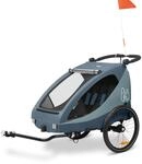 hauck Dryk Duo Plus, Dark Blue - 2in1 Fahrradanh&auml;nger & Buggy mit Federung f&uuml;r 2