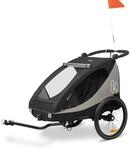 hauck Dryk Duo Plus Fahrradanh&auml;nger & Buggy f&uuml;r 2 Kinder mit Federung Black