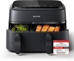 Philips Airfryer Dual Basket 3000 Series Hei&szlig;luftfritteuse, 9L, 2 K&ouml;rbe, 2 Gerichte
