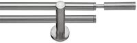 Tilldekor Gardinenstange INKA, edelstahl optik, &Oslash; 16 mm, 2-Lauf, 220 cm, Komplettset