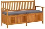 vidaXL Truhenbank mit Kissen Holzbank Sitzbank Holztruhe Bank Aufbewahrung...