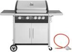 Royal Gourmet 4+1 Brenner Gasgrill Grillwagen mit Unterschrank, Edelstahlbrenner mit