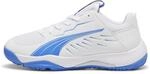 Puma Unisex Youth Accelerate JR Handball Shoe, Puma White-BLUEMAZING, 33 EU