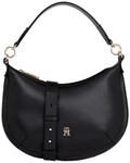 Tommy Hilfiger Damen Schultertasche Shoulder Bag mit Rei&szlig;verschluss, Schwarz