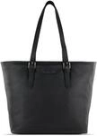 bugatti Bella Shopper aus Leder, Damen-Schultertasche mit Laptopfach 13" in schwarz