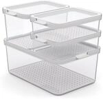 Rotho Set mit 4 transparenten Beh&auml;ltern Cauma 2 x 1,2 l - 1 x 2,15 l - 1 x 4,65 l