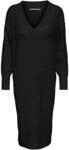 ONLY Damen Langarm Strickkleid Oversized | Loose Fit Midi Knit Dress | V-Neck Shirt