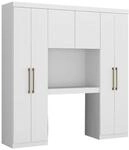 Vente-unique Bettbr&uuml;cke mit 6 T&uuml;ren, Kleiderschrank & Stauraum - L. 200 cm -...
