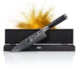 CHEF CUISINE Damast Chef Messer - Kochmesser handgeschliffen, 20,5 cm Klinge aus