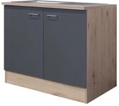 Flex-Well Sp&uuml;lenunterschrank Morena 100 cm mit Arbeitsplatte & Edelstahlsp&uuml;le...