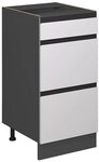Vicco K&uuml;chenunterschrank R-Line, Wei&szlig;, 40 cm J-Shape, mit Schubladen, ohne