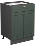 Vicco K&uuml;chenunterschrank Fame-Line, Gr&uuml;n-Gold Landhaus, 60 cm