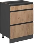 Vicco K&uuml;chenunterschrank R-Line, Goldkraft Eiche, 60 cm J-Shape, mit...