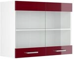 Vicco K&uuml;chenglasschrank R-Line, Rot Hochglanz, 80 cm, zur freien Kombination