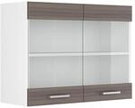 Vicco K&uuml;chenglasschrank R-Line, Edelgrau, 80 cm, zur freien Kombination innerhalb