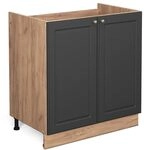 Vicco Sp&uuml;lenunterschrank Fame-Line, Anthrazit-Gold, 80 cm ohne Arbeitsplatte,...